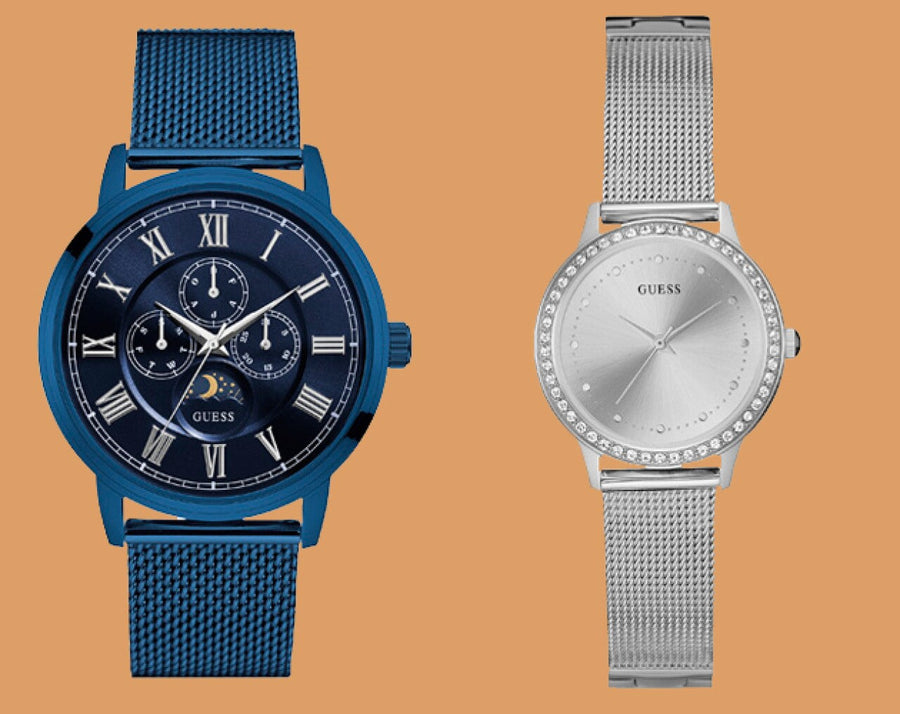 Guess Delancey Analog Blue Dial Blue Mesh Bracelet Watch for Men - W0871G3