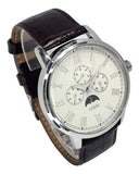 Guess Delancy Quartz White Dial Brown Leather Strap Watch For Men - W0870G1