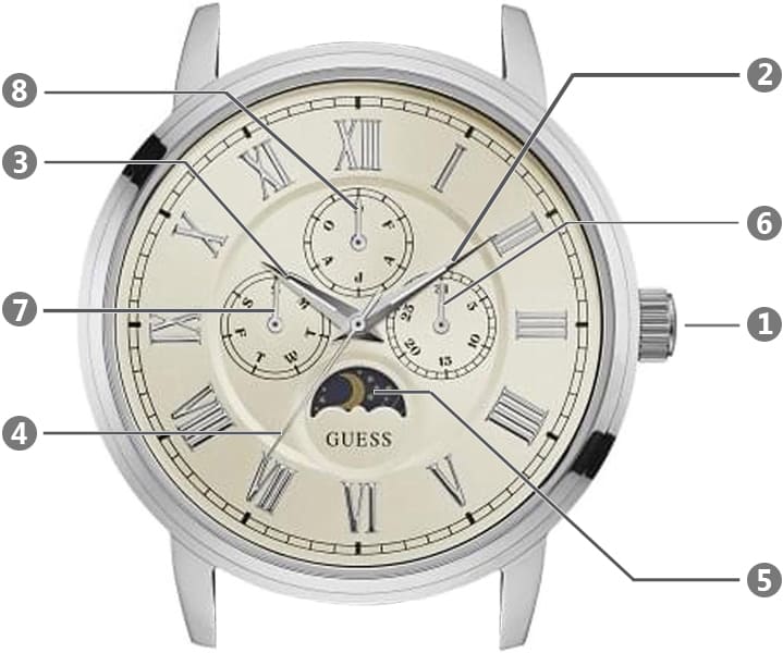 Guess Delancy White Dial Silver Mesh Bracelet Watch for Men - W0871G4