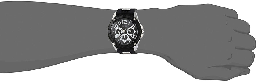 Guess Delta Black Dial Black Silicone Strap Watch for Men - GW0051G1