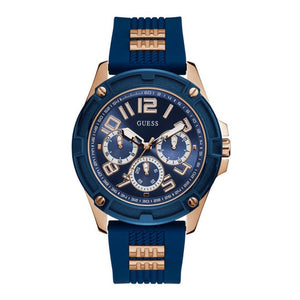 Guess Delta Blue Dial Blue Silicone Strap Watch for Men - GW0051G3