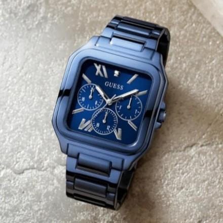 Guess Dress Multifunction Blue Dial Blue Steel Strap Watch for Men - GW0631G3