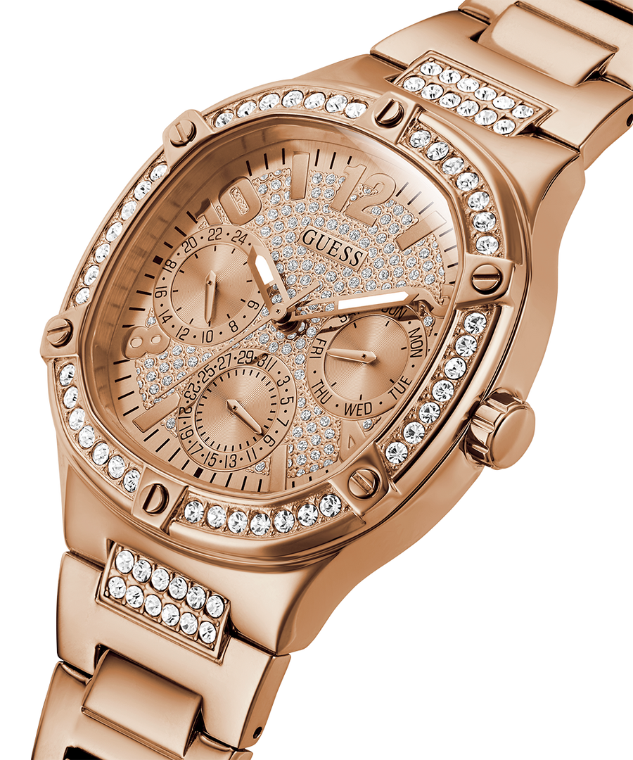 Guess Duchees Quartz Rose Gold Dial Rose Gold Steel Strap Watch For Women - GW0558L3