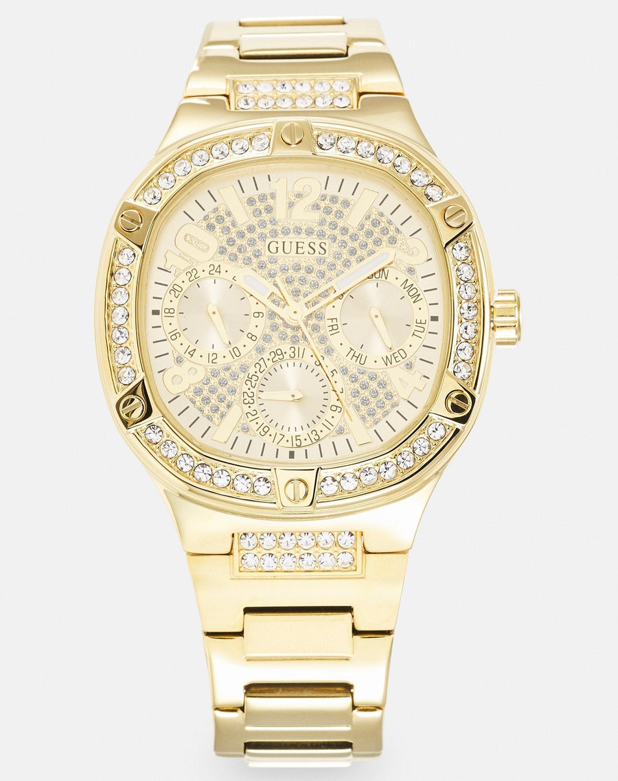 Guess Duchess Quartz Gold Dial Gold Steel Strap Watch For Women - GW0558L2