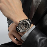 Guess Duke Crystals Black Dial Black Silicone Strap Watch For Men - GW0641G1