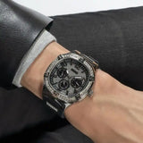 Guess Duke Crystals Black Dial Black Silicone Strap Watch For Men - GW0641G1