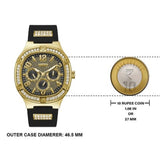 Guess Duke Crystals Black Dial Black Silicone Strap Watch For Men - GW0641G2