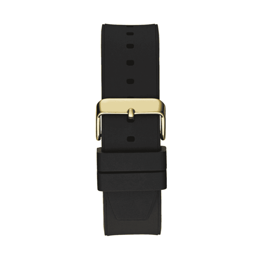 Guess Duke Crystals Black Dial Black Silicone Strap Watch For Men - GW0641G2
