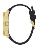 Guess Duke Crystals Black Dial Black Silicone Strap Watch For Men - GW0641G2