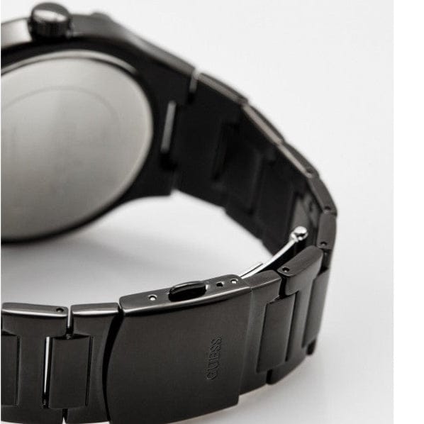 Guess Duke Glitz Crystals Black Dial Black Steel Strap Watch For Men - GW0576G3