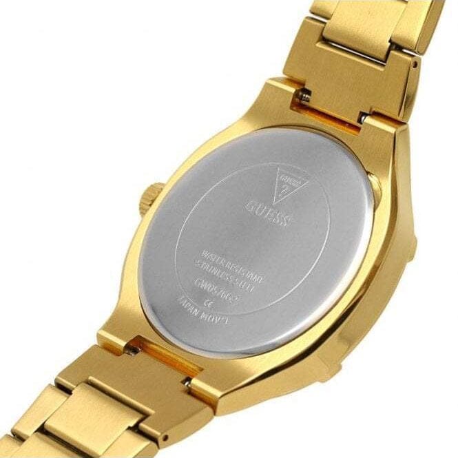 Guess Duke Glitz Crystals Gold Dial Gold Steel Strap Watch For Men - GW0576G2