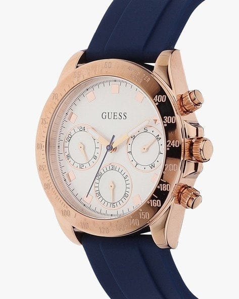 Guess Eclipse White Dial Blue Rubber Strap Watch for Women - GW0315L2