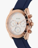 Guess Eclipse White Dial Blue Rubber Strap Watch for Women - GW0315L2