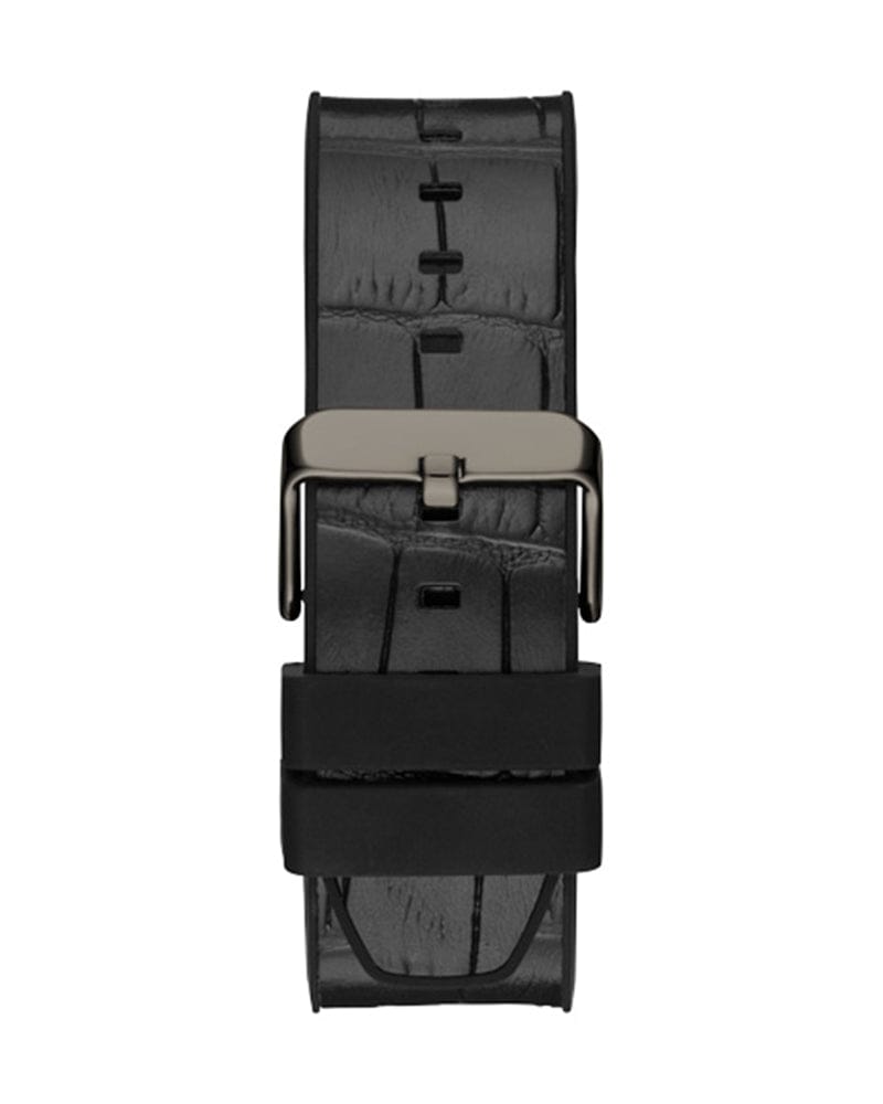 Guess Edge Chronograph Black Dial Black Leather Strap Watch For Men - GW0492G1