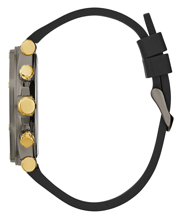 Guess Edge Chronograph Black Dial Black Leather Strap Watch For Men - GW0492G1