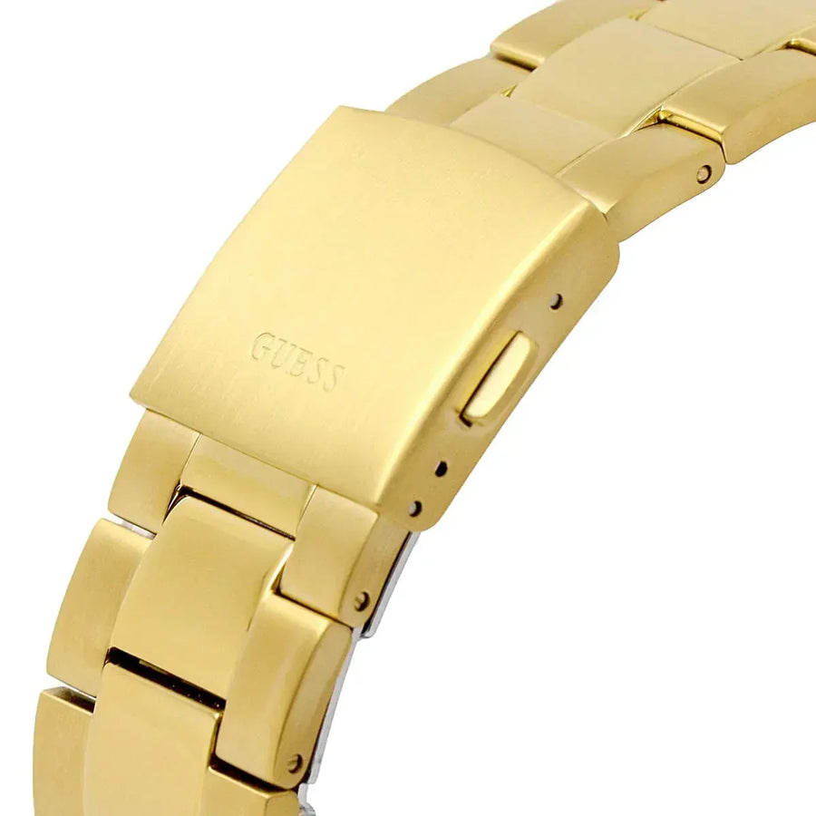 Guess Edge Chronograph Black Dial Gold Steel Strap Watch For Men - GW0539G2
