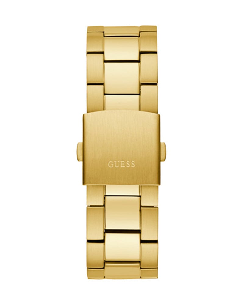 Guess Edge Chronograph Black Dial Gold Steel Strap Watch For Men - GW0539G2