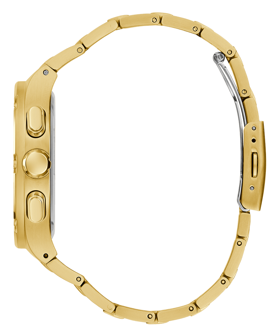 Guess Edge Chronograph Black Dial Gold Steel Strap Watch For Men - GW0539G2