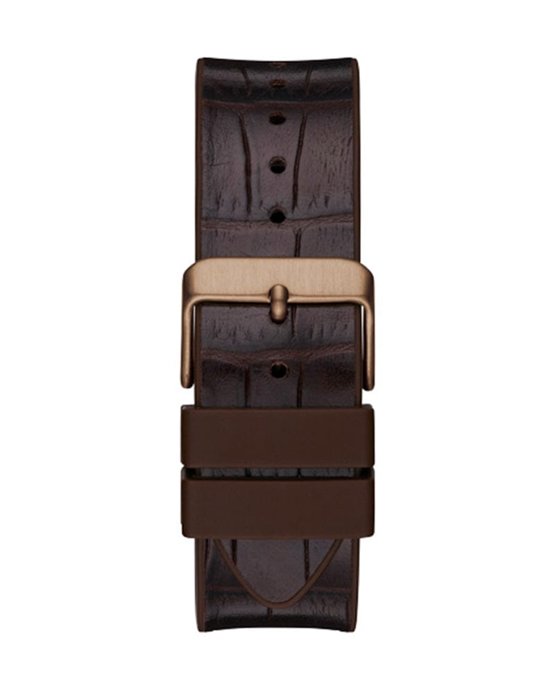 Guess Edge Chronograph Brown Dial Brown Leather Strap Watch For Men - GW0492G2