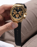 Guess Empire Chronograph Quartz Black Dial Black Silicon Strap Watch For Men - GW0583G2
