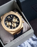 Guess Empire Chronograph Quartz Black Dial Black Silicon Strap Watch For Men - GW0583G2