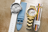 Guess Exclusive Multi Color White Dial Gold Steel Strap Watch for Women - GW0457L1