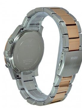 Guess Exec Chronograph White Dial Two Tone Steel Strap Watch for Men - W0075G2