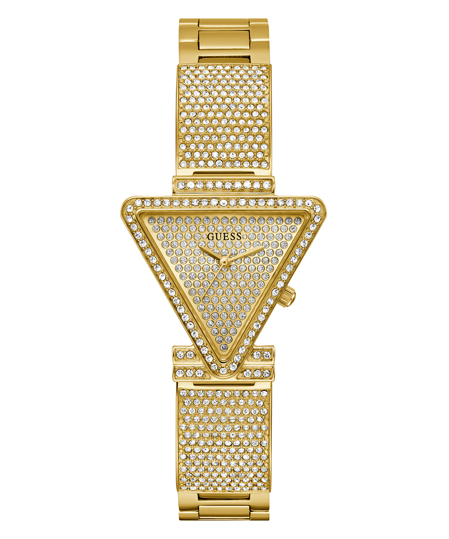 Guess Fame Crystals Gold Dial Gold Steel Strap Watch For Women - GW0644L2