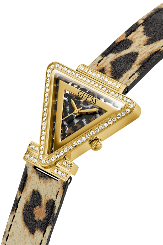 Guess Fame Quartz Animal Print Dial Multicolor Leather Strap Watch For Women - GW0504L3