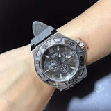 Guess Force Grey Dial Grey Rubber Strap Watch For Men - W0674G8