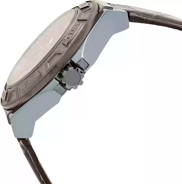 Guess Force Quartz Brown Dial Brown Leather Strap Watch For Men - W0674G5
