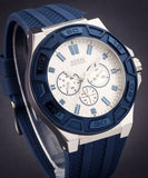 Guess Force White Dial Blue Rubber Strap Watch For Men - W0674G4