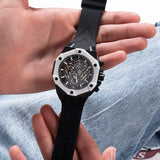 Guess Formula Chronograph Black Dial Black Silicone Strap Watch For Men - GW0579G1