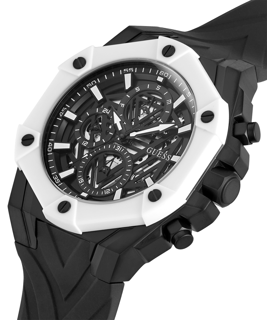 Guess Formula Chronograph Black Dial Black Silicone Strap Watch For Men - GW0579G1