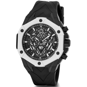 Guess Formula Chronograph Black Dial Black Silicone Strap Watch For Men - GW0579G1