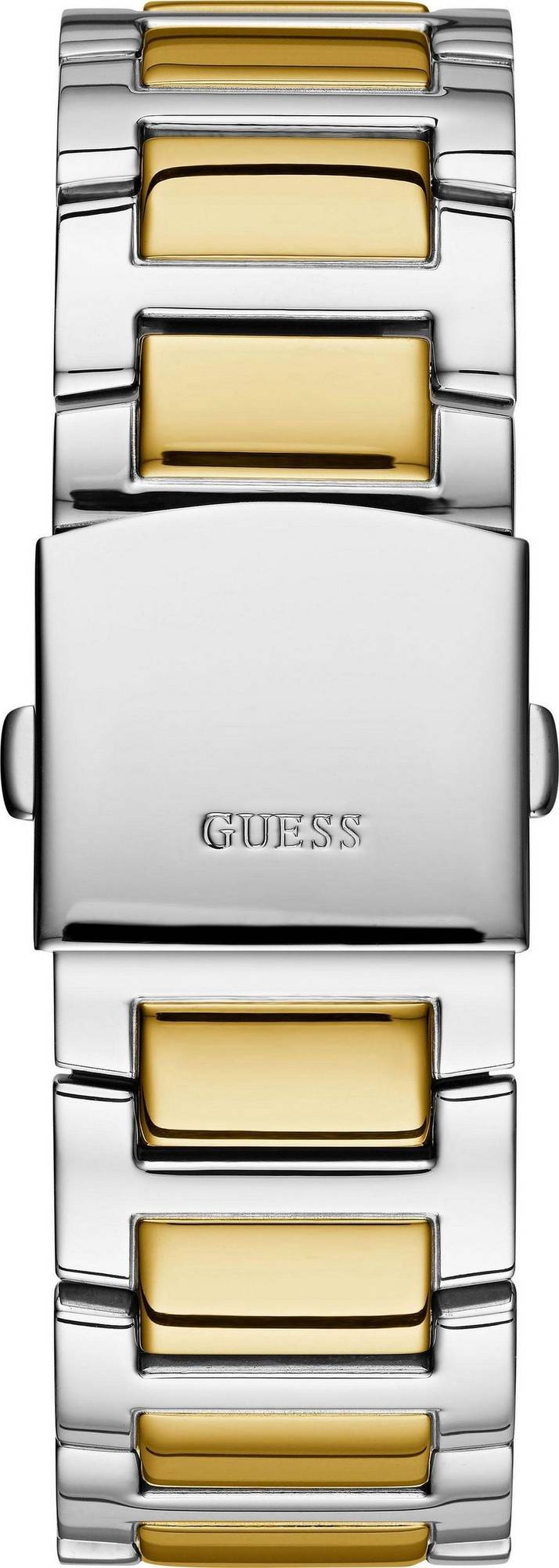 Guess Frontier Chronograph Crystals Silver Dial Two Tone Steel Strap Watch for Men - W0799G4