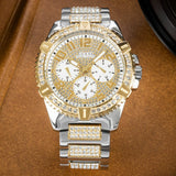 Guess Frontier watch with gold and diamond accents