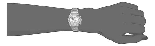 Guess Fusion Chronograph Crystals Silver Dial Silver Steel Strap Watch For Women - GW0552L1