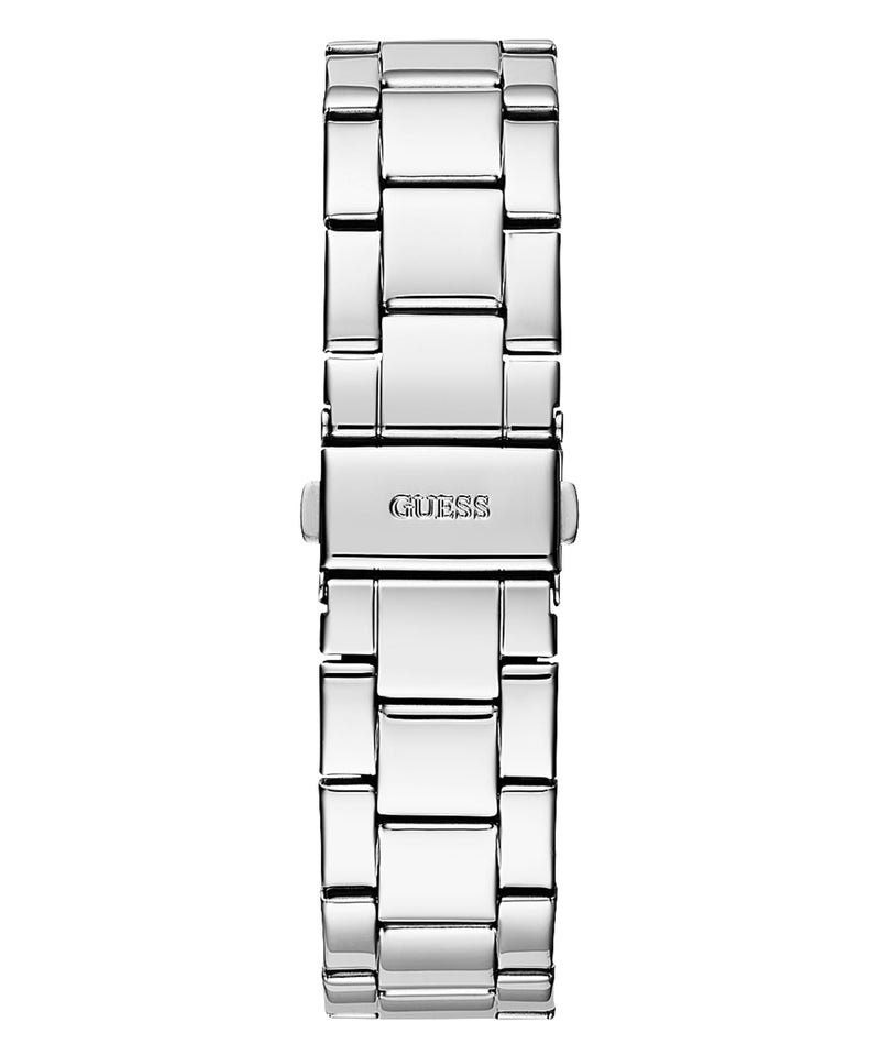 Guess G Twist Diamonds Silver Dial Silver Steel Strap Watch For Women - W1201L1