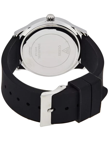 Guess G-Twist Quartz Black Dial Black Silicone Strap Watch For Men  - W0911L8
