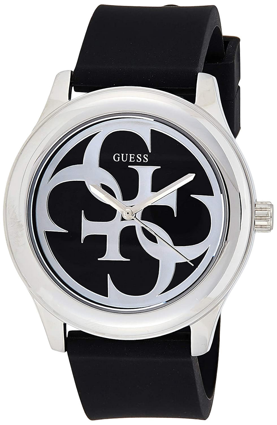 Guess G-Twist Quartz Black Dial Black Silicone Strap Watch For Men  - W0911L8