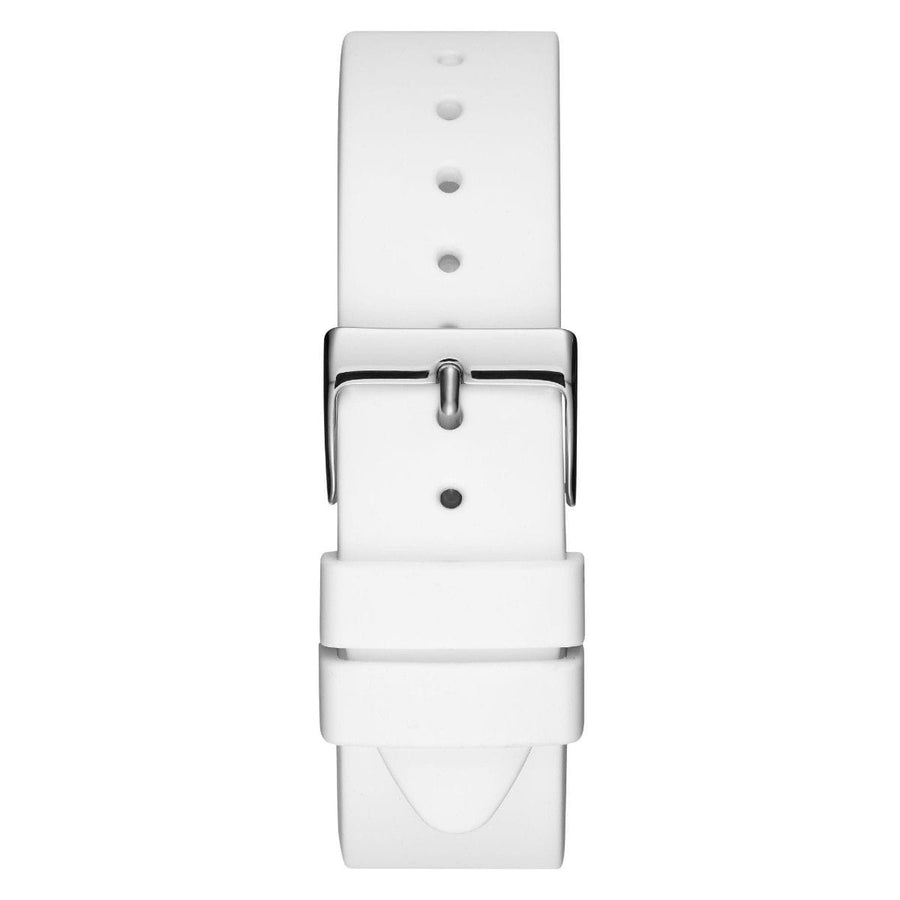 Guess G Twist Quartz White Dial White Silicone Strap Watch For Women - W0911L1