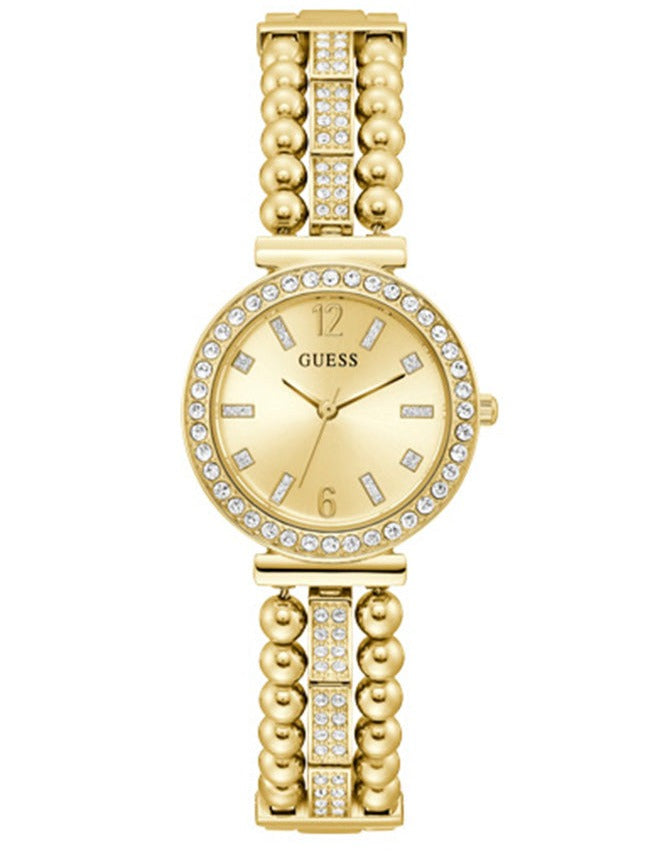 Guess Gala Diamonds Gold Dial Gold Steel Strap Watch for Women - GW0401L2