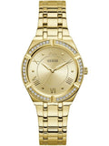 Guess Cosmo Diamonds Gold Dial Gold Steel Strap Watch For Women - GW0033L2