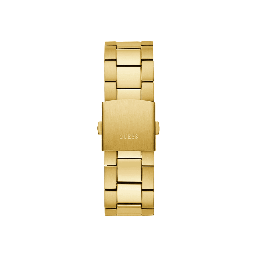 Guess Edge Chronograph Black Dial Gold Steel Strap Watch For Men - GW0539G2
