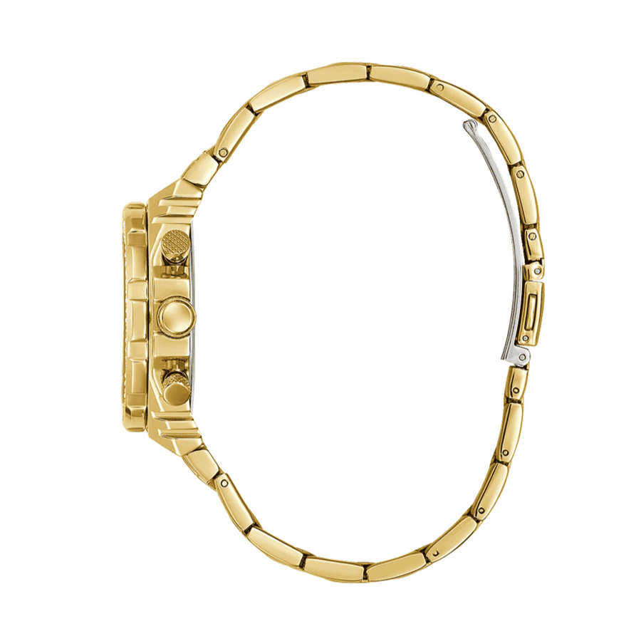 Guess Fusion Chronograph Gold Dial Gold Steel Strap Watch for Women - GW0552L2