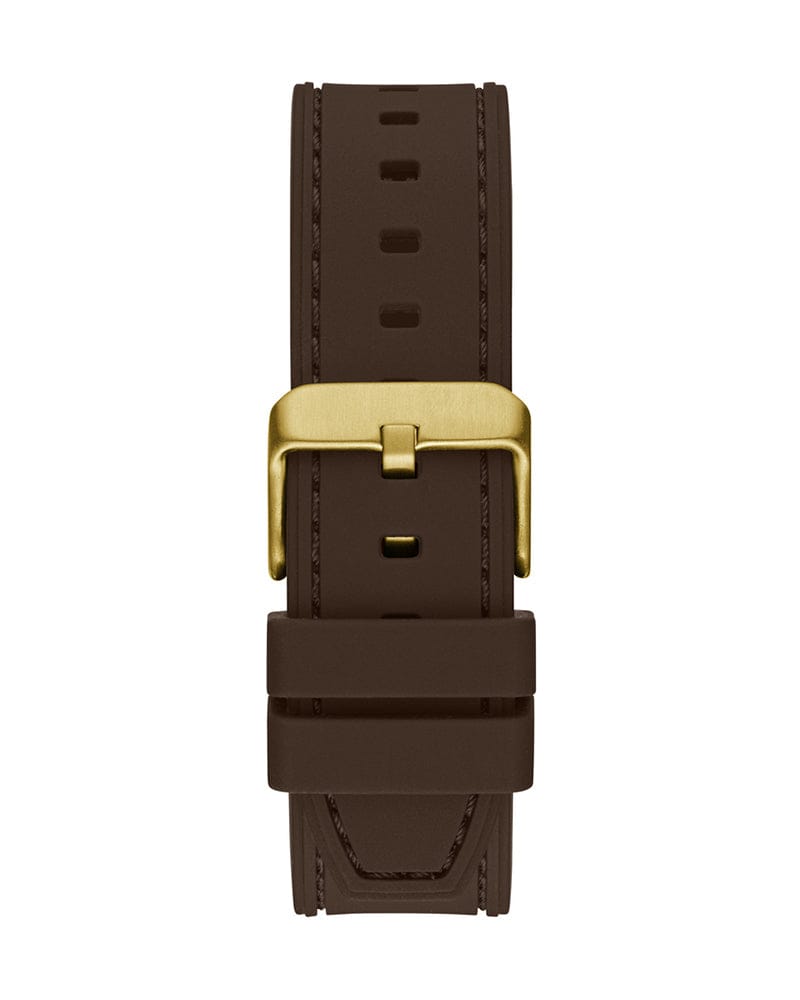 Guess Headline Chronograph Blue Dial Brown Silicone Strap Watch For Men - GW0571G5