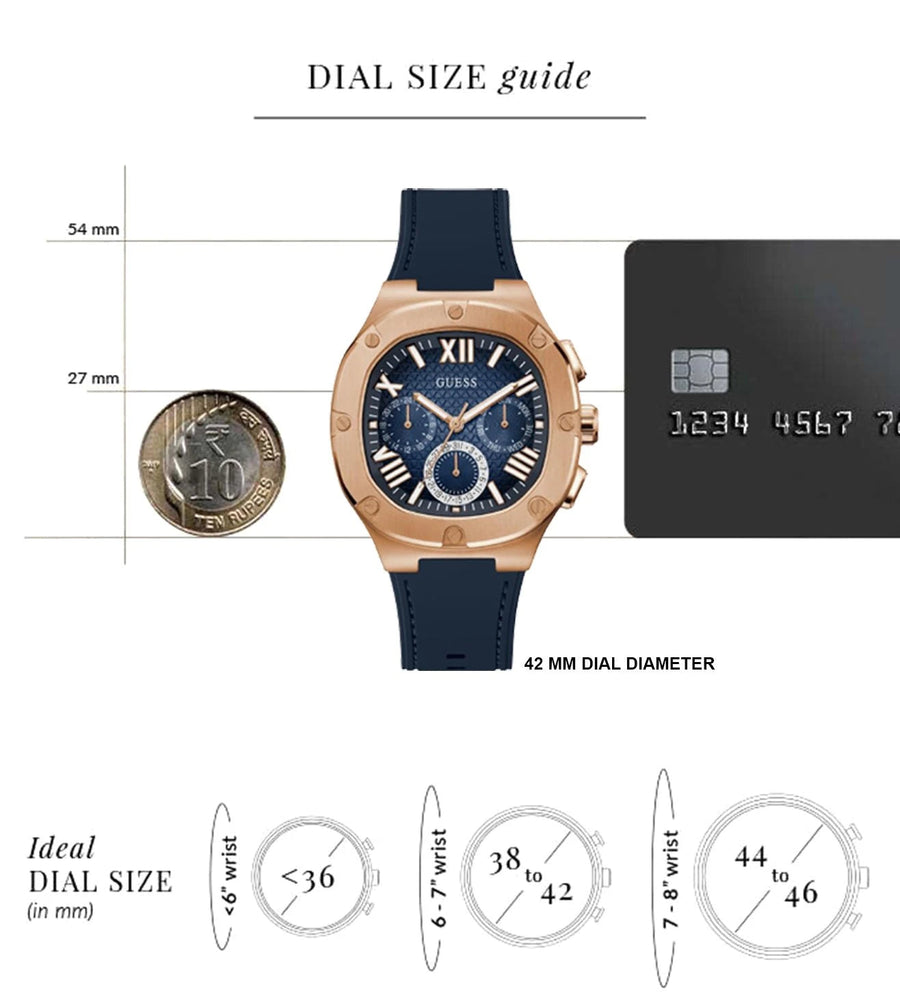 Guess Headline Multifunction Quartz Blue Dial Blue Silicone Strap Watch For Men - GW0571G2