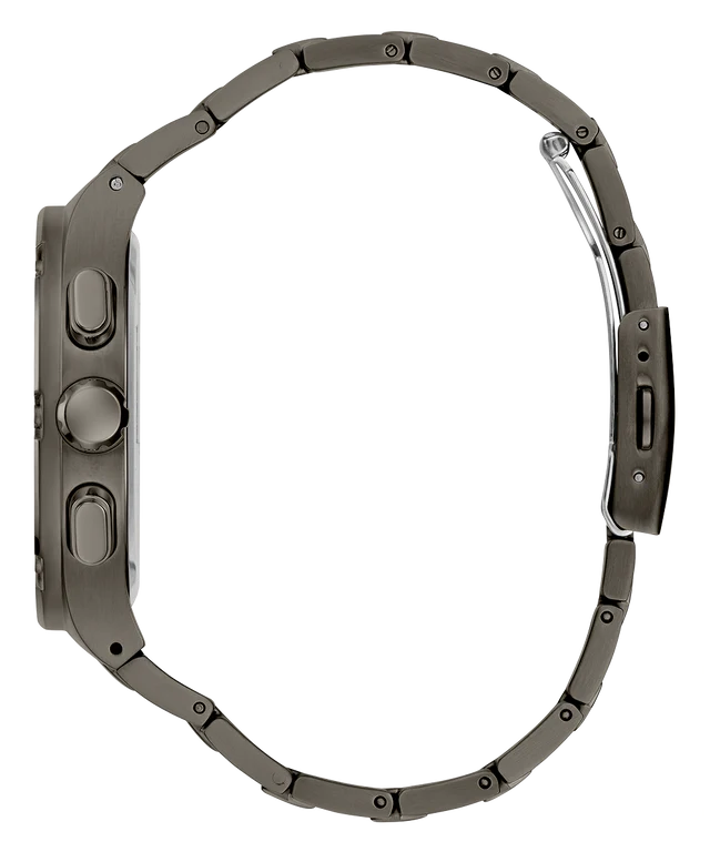Guess Headliner Quartz Black Dial Grey Steel Strap Watch For Men - GW0572G5