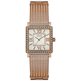 Guess Highline Off White Dial Rose Gold Stainless Steel Mesh Strap Watch For Women - W0826L3